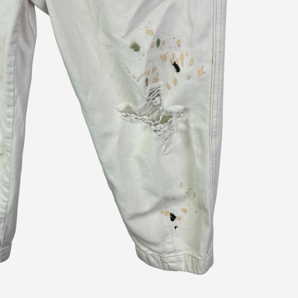 Free People Mixed Up Cropped Utility Pants Distressed Painter Button Fly XS - Picture 5 of 13